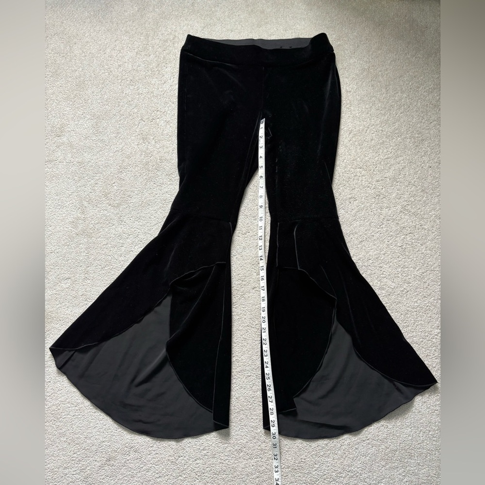 INC International Concepts Black Velvet Flare Pants